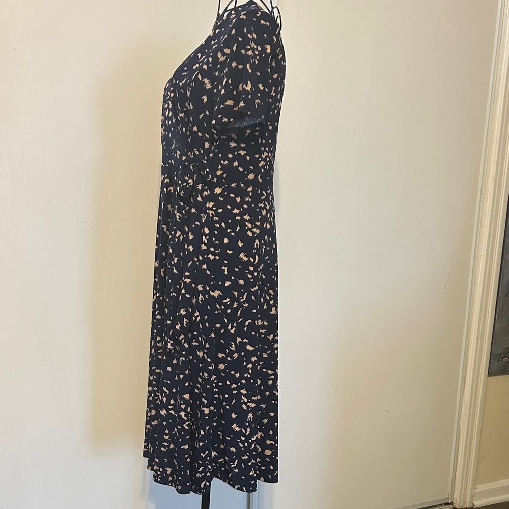 Kaileigh Navy and Beige Patterned Midi Dress Size L - Picture 7 of 11